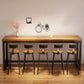 Bruine kleur rechthoek balktafel industriële stijl massieve houten barkruktafel