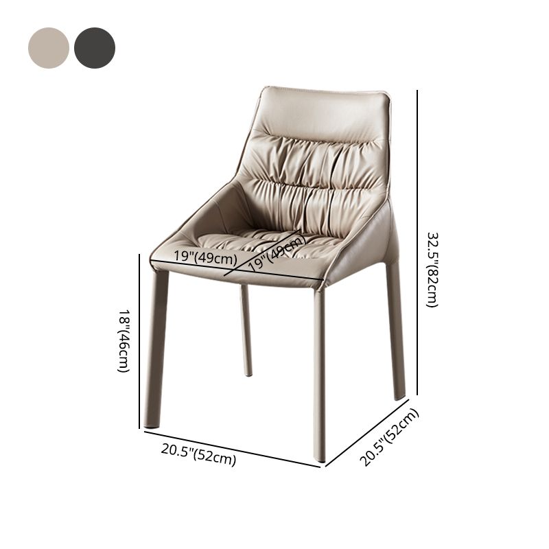 Contemporary Leather Dining Side Chairs Arm Solid Back Chair for Home Use Clearhalo ' kitchen&dining_furn' 'Dining Chairs' 'Dining Tables & Seating' 'dining_chair' 'furn' 'furn_dining_chair' 'Furniture' 'furniture_dining_chair' 'Kitchen & Dining Furniture' 'kitchen' 1200x1200_f4de4569-f630-4dbf-9222-92eaf80e2001
