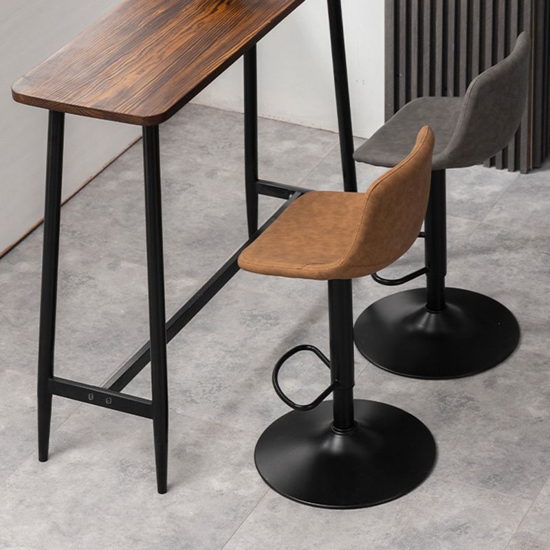 Contemporary Metal Stool Leather Upholstered Counter Stool in Matte Finish for Indoor Clearhalo 'Bar Furniture' 'Bar Stools' 'bar_stools' 'furn' 'furn_bar_stools' 'Furniture' 'Kitchen & Dining Furniture' 1200x1200_f4dfb7bd-239a-490e-9489-d3deb79efb2c