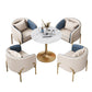 Glam Sintered Stone White Dining Room Set with Round Table Formal Dining Table Furniture Clearhalo 'Dining Room Sets' 'Dining Tables & Seating' 'dining_room_set' 'furn' 'furn_dining_room_set' 'Furniture' 'furniture_dining_room_set' 'Kitchen & Dining Furniture' 'kitchen&dining_furn' 'kitchen' 1200x1200_f4e09a5b-d771-4e19-baa5-afa92c4db222
