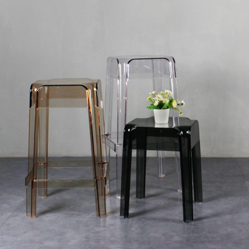 Nordic Plastic Stackable Barstool Simple Indoor Tall Stool with Square Seat Clearhalo 'Bar Furniture' 'Bar Stools' 'bar_stools' 'furn' 'furn_bar_stools' 'furniture_bar_stools' 'Kitchen & Dining Furniture' 'kitchen&dining_furn' 'kitchen' 'kitchen_furn' Furniture' 1200x1200_f4e16f8a-f057-420d-9bb3-eb84a4209c67