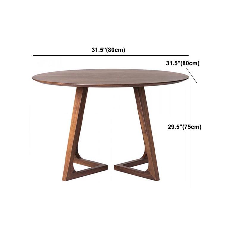 Modern Rubber Wood Table for Restaurant Dining Table with Double Wood Pedestal