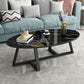 Glam Single Oval Coffee Table Cross Legs Coffee Cocktail Table Clearhalo 'Coffee & Accent Tables' 'Coffee Tables' 'coffee_tables' 'furn' 'furn_coffee_tables' 'Furniture' 'Living Room Furniture' 1200x1200_f4e2c6a1-ff8f-4bef-94f6-ff67510c6ba7