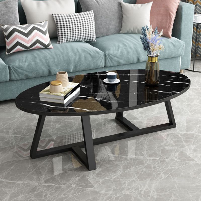 Glam Single Oval Coffee Table Cross Legs Coffee Cocktail Table Clearhalo 'Coffee & Accent Tables' 'Coffee Tables' 'coffee_tables' 'furn' 'furn_coffee_tables' 'Furniture' 'Living Room Furniture' 1200x1200_f4e2c6a1-ff8f-4bef-94f6-ff67510c6ba7