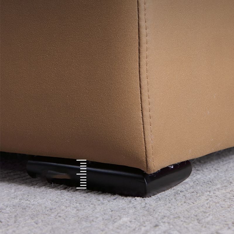 Modern Faux Leather Sectional Tan Cushion Back Sofa for Living Room Clearhalo 'furn' 'furn_sectionals' 'Furniture' 'furniture_sectionals' 'Living Room Furniture' 'Sectionals' 1200x1200_f4e3aa38-c730-46d7-80a4-2db13c92e26c