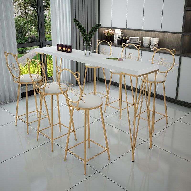 Glam Style Rectangle Bar Table Bar-Height Bistro Pub Table with 4 Legs Clearhalo 'Bar Furniture' 'Bar Tables' 'bar_tables' 'furn' 'furn_bar_tables' 'Furniture' 'Kitchen & Dining Furniture' 1200x1200_f4e44c79-d5a7-4b92-8f78-e2f8976cd0c4