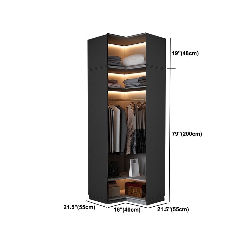 Black Manufactured Wood Cabinet with Glass Doors Modern Storage Cabinet Clearhalo 'Armoires & Wardrobes' 'armoires_wardrobes' 'Bedroom Furniture' 'furn' 'furn_armoires_wardrobes' 'Furniture' 1200x1200_f4e729a1-f9e1-45d5-85e8-74ac34269912