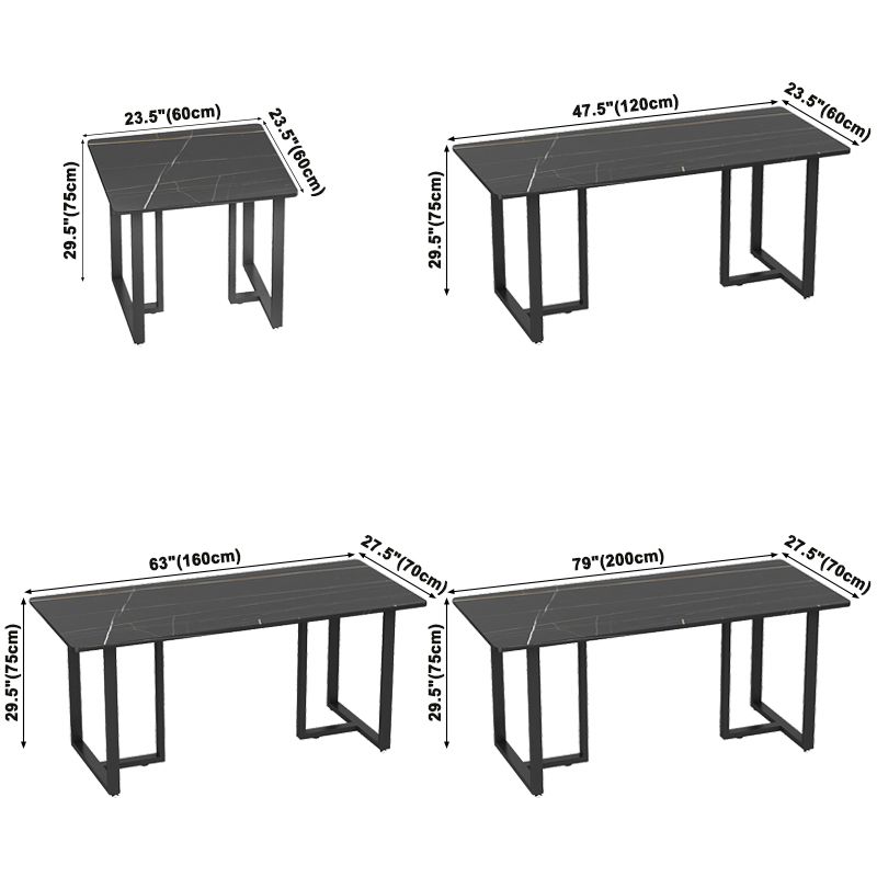 Industrial Sintered Stone Dinner Room Kitchen Table Black Table with Metal Base for Dinning Room Clearhalo ' dining_table' 'Dining Tables & Seating' 'Dining Tables' 'furn' 'furn_dining_table' 'Furniture' 'furniture_dining_table' 'Kitchen & Dining Furniture' 'kitchen&dining_furn' 'kitchen' 'kitchen_dining_table' 1200x1200_f4eaada3-784d-4abc-8db4-79bec4fb127f
