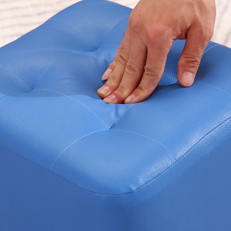 Mid-Century Modern Pouf Ottoman PU Leather Upholstered Tufted Solid Color Square Ottoman Clearhalo 'furn' 'furn_ottomans_poufs' 'Furniture' 'Living Room Furniture' 'Ottomans & Poufs' 'ottomans_poufs' 1200x1200_f4ed2abd-bb6f-4b68-af76-a7e1204c3d5f