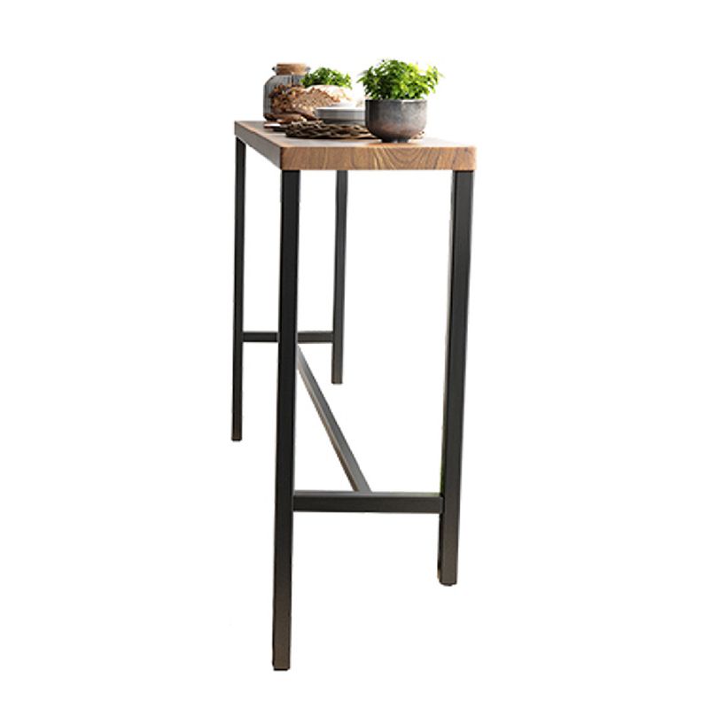 Pine Wood Bar Dining Table Industrial Rectangle Bar Table with Trestle for Balcony Clearhalo 'Bar Furniture' 'Bar Tables' 'bar_tables' 'furn' 'furn_bar_tables' 'Furniture' 'furniture_bar_tables' 'Kitchen & Dining Furniture' 1200x1200_f4ed4f9b-17f5-4b8b-b9aa-b41f46c83347