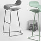 Tabouret de bar en plastique contemporain tabouret de dos bas avec base en métal pour le salon