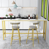 Modern Faux Marble Rectangle White Top Trestle Bar Dining Table for Kitchen Clearhalo 'Bar Furniture' 'Bar Tables' 'bar_tables' 'furn' 'furn_bar_tables' 'Furniture' 'Kitchen & Dining Furniture' 1200x1200_f4ee07f8-21d5-4dd7-b29b-41554dae9683