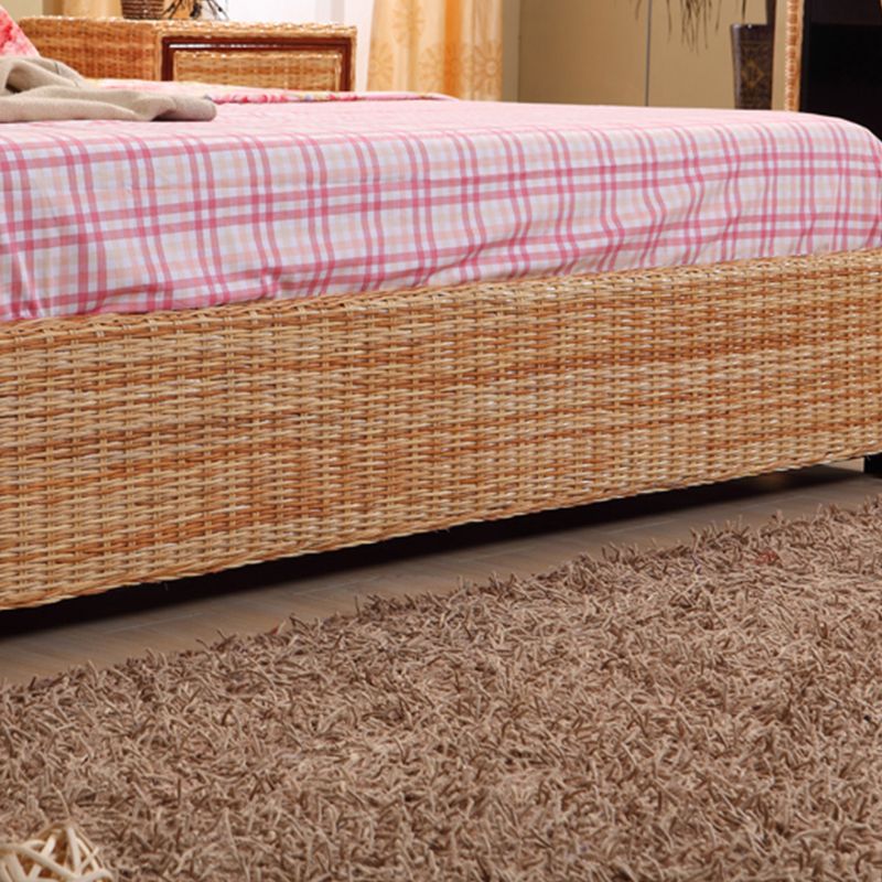 Tropical Rattan Standard Bed Brown 37.40" High Bed with Headboard Clearhalo 'Bedroom Furniture' 'Beds' 'furn' 'furn_beds' 'Furniture' 1200x1200_f4ef9561-9cbc-428d-ab5f-13b62f80a880
