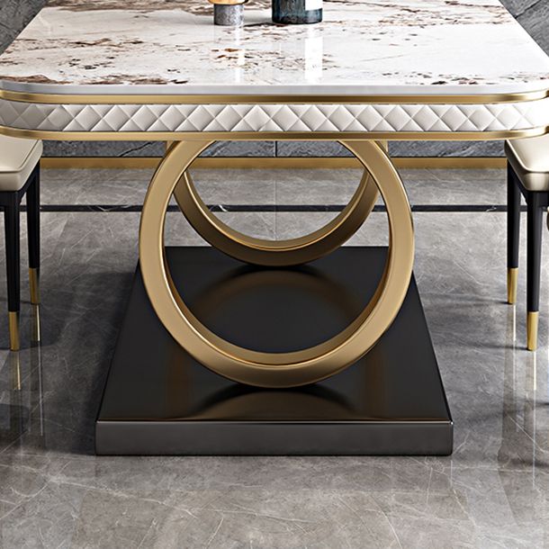 Rectangle Table Traditional Luxury Dinner Room Furniture with Metal Base Clearhalo ' dining_table' 'Dining Tables & Seating' 'Dining Tables' 'furn' 'furn_dining_table' 'Furniture' 'furniture_dining_table' 'Kitchen & Dining Furniture' 'kitchen&dining_furn' 'kitchen' 'kitchen_dining_table' 1200x1200_f4effa6b-066c-482f-9a26-57b985ff8713