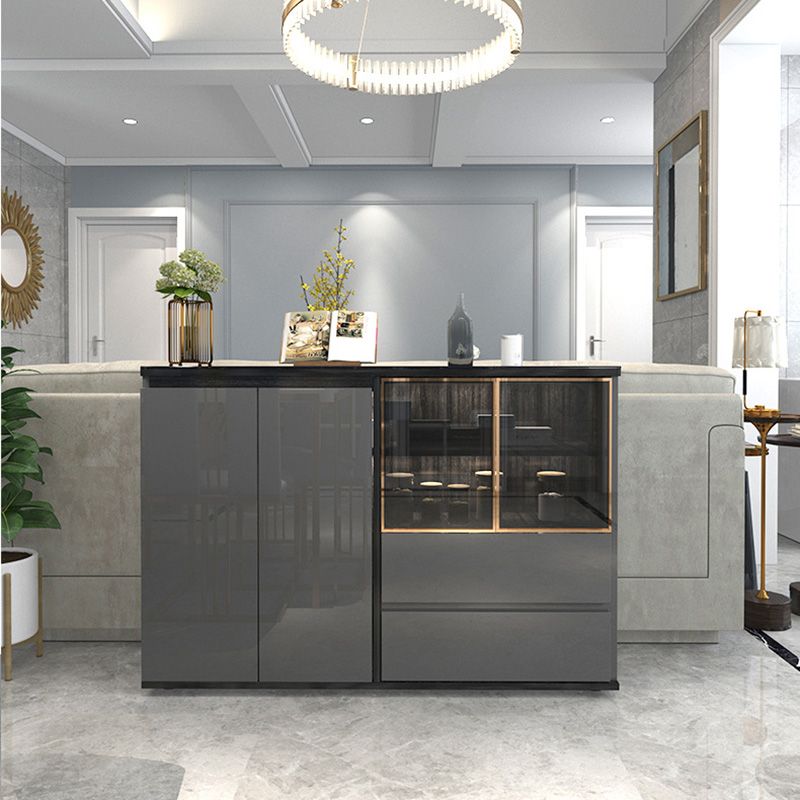 Armoires Glam Dining Buffet Portes en verre de 2 titres Buffet du buffet