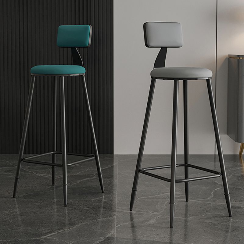 Industrial Armless Backrest Counter Stool Iron Milk Tea Shop Bar Stool with Cushion Clearhalo 'Bar Furniture' 'Bar Stools' 'bar_stools' 'furn' 'furn_bar_stools' 'Furniture' 'furniture_bar_stools' 'Kitchen & Dining Furniture' 1200x1200_f4f11f49-9c88-45d3-9a77-ae5850e1b54f
