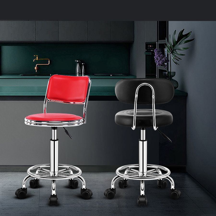 Modern Liftable Rotatable Counter Stool Steel Beauty Shop Bar Stool with Leather Cushion Clearhalo 'Bar Furniture' 'Bar Stools' 'bar_stools' 'furn' 'furn_bar_stools' 'furniture_bar_stools' 'Kitchen & Dining Furniture' 'kitchen&dining_furn' 'kitchen' 'kitchen_furn' Furniture' 1200x1200_f4f2a459-3e46-4056-b967-b069815a4823