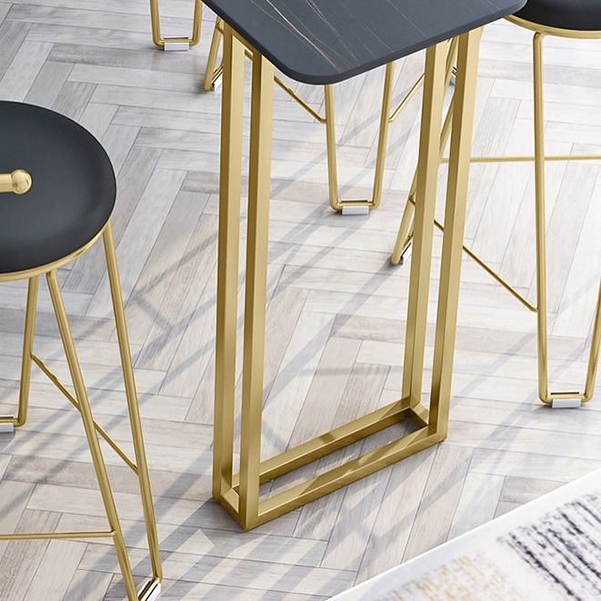 Modern Marble Counter Table with Rectangle Table Top Sled Table - 42" H Clearhalo 'Bar Furniture' 'Bar Tables' 'bar_tables' 'furn' 'furn_bar_tables' 'Furniture' 'furniture_bar_tables' 'Kitchen & Dining Furniture' 1200x1200_f4f37d1e-dd82-4251-b753-375474329544