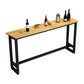 Indoor Modern Rectangle Trestle Bar Dining Table in Metal and Wood Clearhalo 'Bar Furniture' 'Bar Tables' 'bar_tables' 'furn' 'furn_bar_tables' 'Furniture' 'Kitchen & Dining Furniture' 1200x1200_f4f39a98-7849-40d8-9eca-2b446a431686