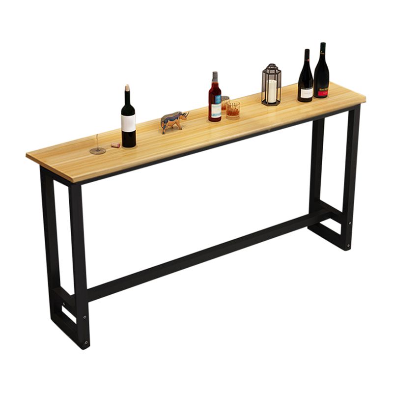 Indoor Modern Rectangle Trestle Bar Dining Table in Metal and Wood Clearhalo 'Bar Furniture' 'Bar Tables' 'bar_tables' 'furn' 'furn_bar_tables' 'Furniture' 'Kitchen & Dining Furniture' 1200x1200_f4f39a98-7849-40d8-9eca-2b446a431686