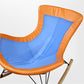 Contemporary Rocking Chair Faux Leather Water Resistant Plain Rocker Chair with Ottoman