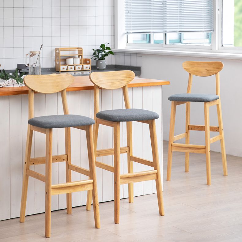 Scandinavian Footrest Solid Wood Bar Stool Low Back Home Stool Clearhalo 'Bar Furniture' 'Bar Stools' 'bar_stools' 'furn' 'furn_bar_stools' 'Furniture' 'furniture_bar_stools' 'Kitchen & Dining Furniture' 1200x1200_f4f5c623-1e91-4b77-ba11-62f8d0711f2f