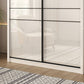 Sliding Door Wardrobe Closet White Wood Wardrobe Armoire with Shelves
