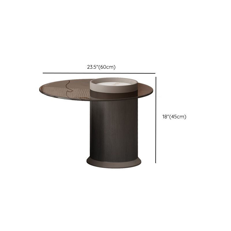 Round Slate Top Coffee Table Glam Drum Coffee Cocktail Table with Drawer Clearhalo 'Coffee & Accent Tables' 'Coffee Tables' 'coffee_tables' 'furn' 'furn_coffee_tables' 'Furniture' 'Living Room Furniture' 1200x1200_f4f6516d-c44e-4060-bee3-d64bc86f630d