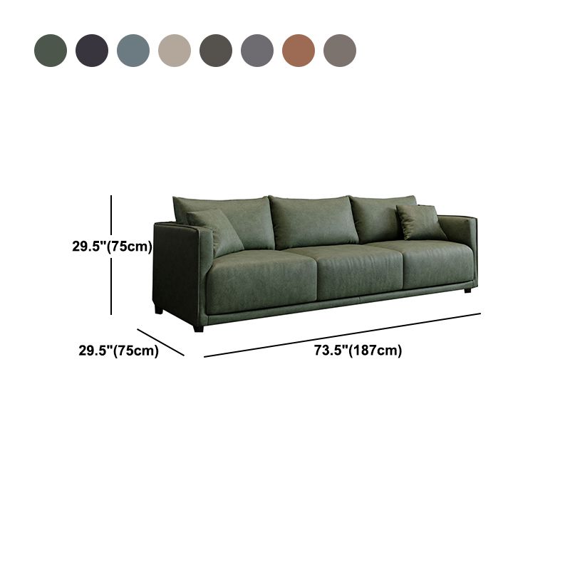Faux Leather Sofa 29.52" D x 29.52" H Square Arm Sofa for Living Room Clearhalo 'furn' 'furn_sofas' 'Furniture' 'furniture_sofas' 'Living Room Furniture' 'Sofa' 'sofas' 1200x1200_f4f68694-cf67-4158-b2c0-6dd56e19d598