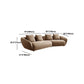 Nordic Wooden 3 Seater Sofa Chaise Dark Brown  Sloped Arm Sofa