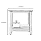 Tabla lateral de acento cuadrado de nogal 21.65 "/23.62" H Madera 4 Pats Table lateral