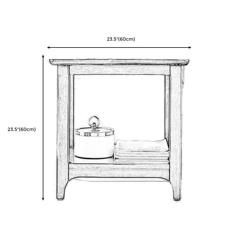 Tabla lateral de acento cuadrado de nogal 21.65 "/23.62" H Madera 4 Pats Table lateral