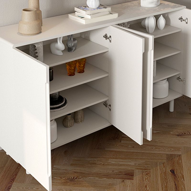 Modern White Dining Server Engineered Wood Sideboard with Adjustable Shelving Clearhalo 'buffet_sideboard' 'Buffets & Sideboards' 'furn' 'furn_buffet_sideboard' 'Furniture' 'Kitchen & Dining Furniture' 1200x1200_f4fa6036-4058-4cc7-855e-545832d6a6c3