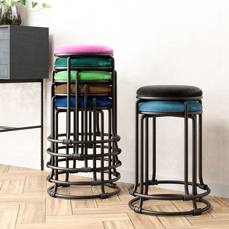 Orange Round Standard Velvet Pure Color Standard for Living Room Clearhalo 'furn' 'furn_ottomans_poufs' 'Furniture' 'Living Room Furniture' 'Ottomans & Poufs' 'ottomans_poufs' 1200x1200_f4fac8e4-4d6f-42c2-8599-6a5aabb70336