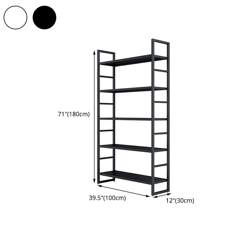 3/4/5-Shelf Iron Etagere Bookshelf Black and White Vertical Bookcase for Living Room Clearhalo 'Bookcases' 'furn' 'furn_bookcases' 'Furniture' 'furniture_bookcases' 'Office Furniture' 1200x1200_f4fbafa9-b8c0-4959-ab52-9ed22c1ca78d