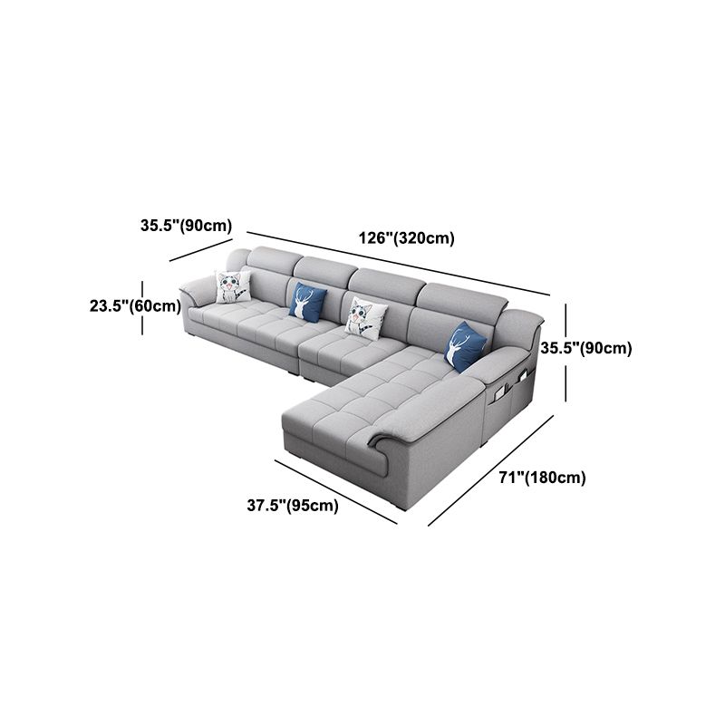 Canapé en tissu moderne en oreiller gris canapé le bras avec oreillers de boîtier