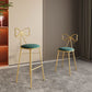 Glam Armless Backrest Counter Stool Iron Cashier Bar Stool with Cushion and Pedal Clearhalo 'Bar Furniture' 'Bar Stools' 'bar_stools' 'furn' 'furn_bar_stools' 'Furniture' 'Kitchen & Dining Furniture' 1200x1200_f4fff321-57f5-4adc-9724-b7bbf285b077