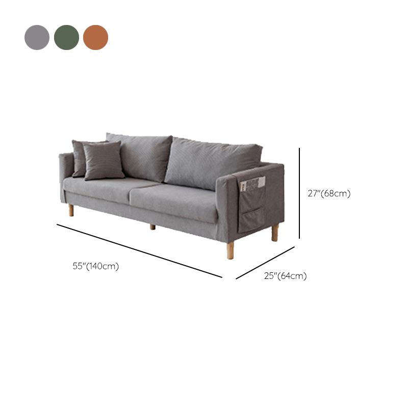 Samtsofa 26,77 "Hoch skandinavisches Smoking -Arm -Sofa mit Aufbewahrung