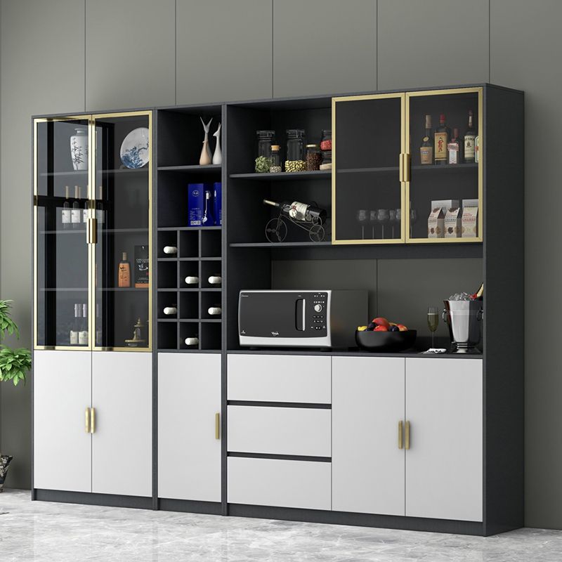 Modern Freestanding Manufactured Wood Wine Bottle Rack with Shelf Clearhalo 'furn' 'furn_wine_racks' 'Furniture' 'Kitchen & Dining Furniture' 'Wine Racks' 'wine_racks' 1200x1200_f503ab94-5b82-44df-8cdb-8086e24008da