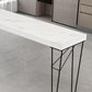 Dining Table Modern White Sintered Stone Top Bar Table with Storage Shelves Clearhalo 'Bar Furniture' 'Bar Tables' 'bar_tables' 'furn' 'furn_bar_tables' 'Furniture' 'Kitchen & Dining Furniture' 1200x1200_f507523f-f2a6-47c7-918e-c27a4f2469b0