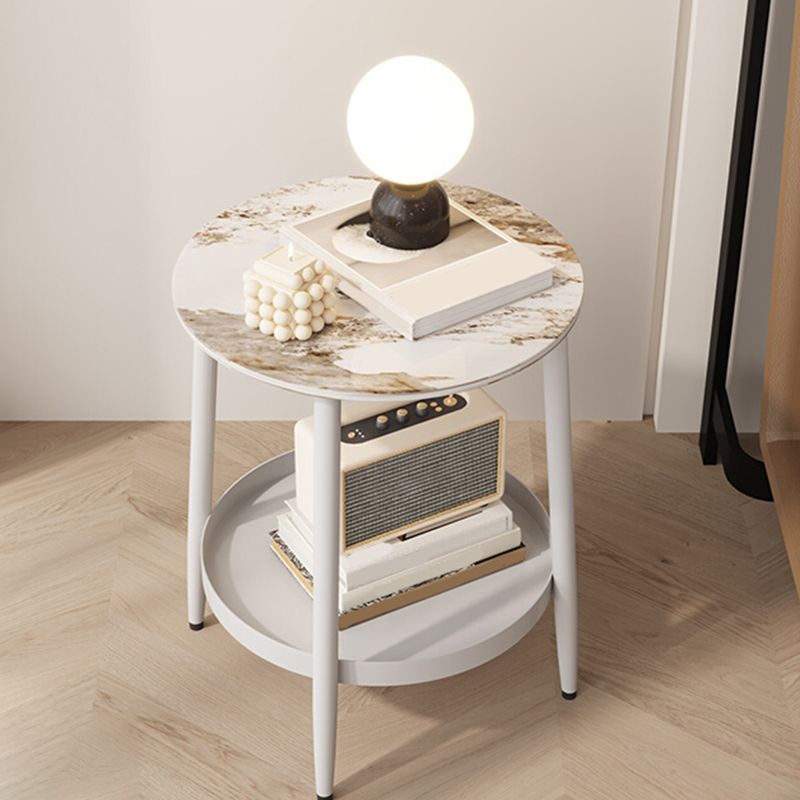 1 armoire de chevet en pierre d'étagère table de nuit contemporaine avec jambes, 19,7 "de haut