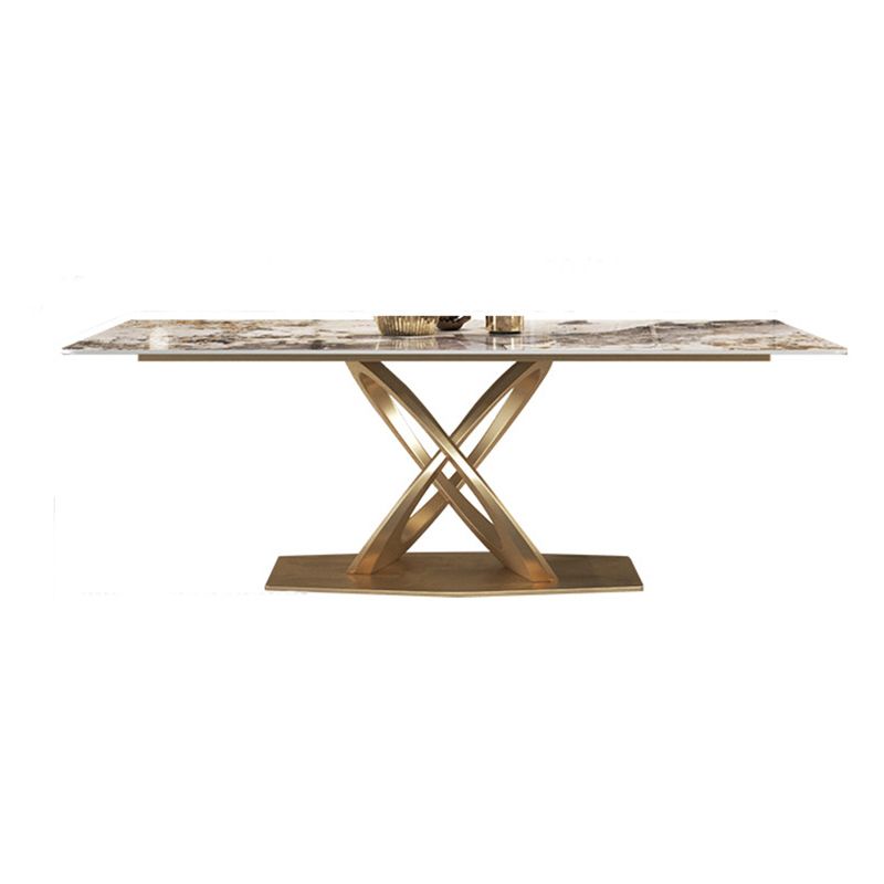 Set di tavoli da pranzo beige lucido 1/2/5/7 PC glam dinette con sedie in pelle