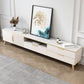 1-Open plank 17.72 "Hoge tv-standaard met 2 deuren Glam Stone Top TV-console