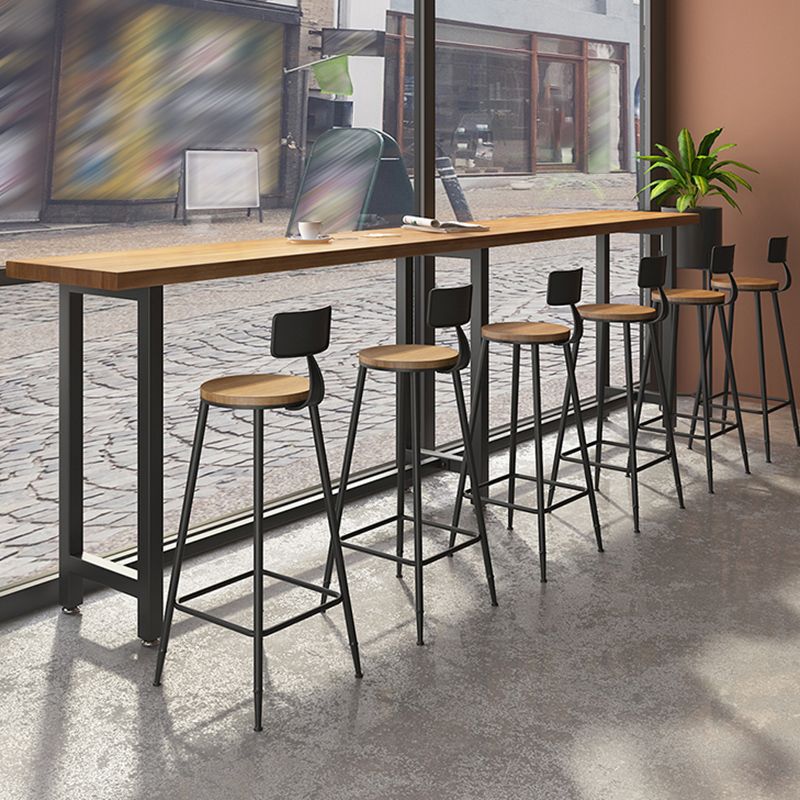 Industrial Metal Bar-stool with Black Base Round Low Back Counter-height Stool for Shop Clearhalo 'Bar Furniture' 'Bar Stools' 'bar_stools' 'furn' 'furn_bar_stools' 'Furniture' 'Kitchen & Dining Furniture' 1200x1200_f50b7658-cbb5-41ff-ba56-17897fe17c37
