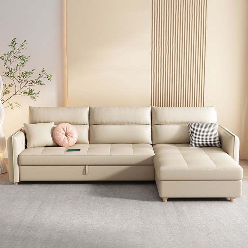 33"H Scandinavian Sofa Bed White Cushion Back Sleeper Sofa with Storage Clearhalo 'furn' 'furn_futons' 'Furniture' 'Futons & Daybeds' 'Futons' 'Living Room Furniture' 1200x1200_f50ba588-fa34-4e62-8c0b-e9a3d9e5f827