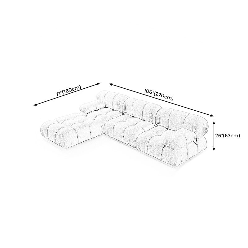Contemporary Biscuit Back Sofa 26.38"High Velvet Couch for Living Room,White Clearhalo 'furn' 'furn_sofas' 'Furniture' 'furniture_sofas' 'kitchen' 'kitchen_sofas' 'Living Room Furniture' 'Sofa' 'sofas' 1200x1200_f50bc2d4-ec58-4ea4-b2ba-8b84955dfd7c