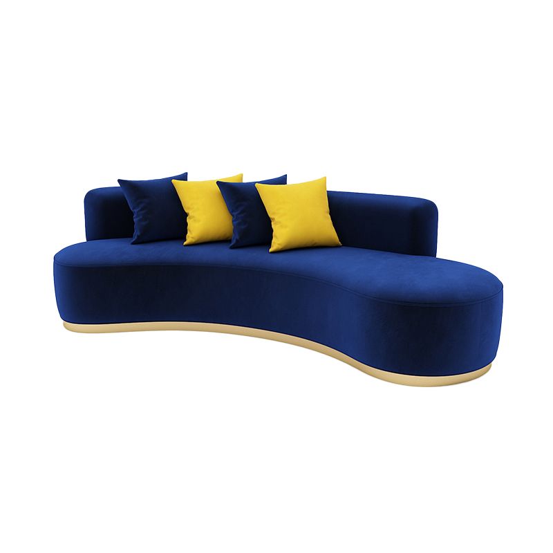 Velvet eigentijdse gebogen bank Standaard armloze bank voor woonkamer