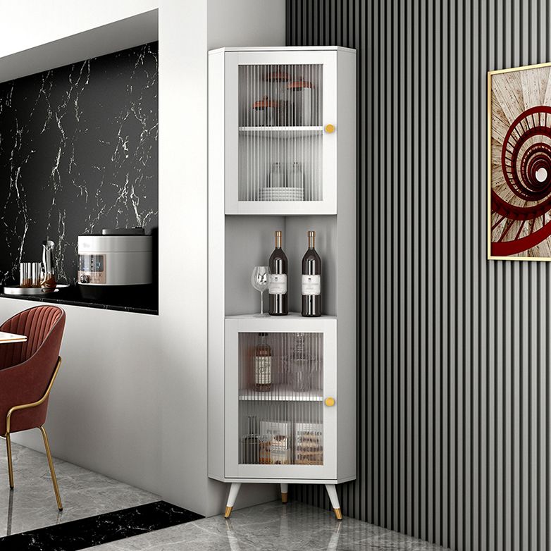 Stone di pietra glam e MDF Servizio di vetro da soggiorno da 69,5 "Herbole di vetro a buffet