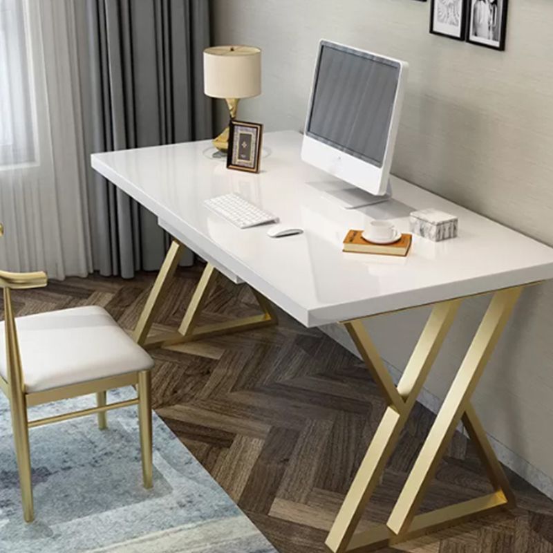 Glam White Solid Wood Writing Desk Rectangular Meeting Desk for Office Clearhalo 'furn' 'furn_office_desk' 'Furniture' 'Office Desks' 'Office Furniture' 'office_desk' 1200x1200_f510ac71-fcd1-4908-abfa-0dfe544863b5