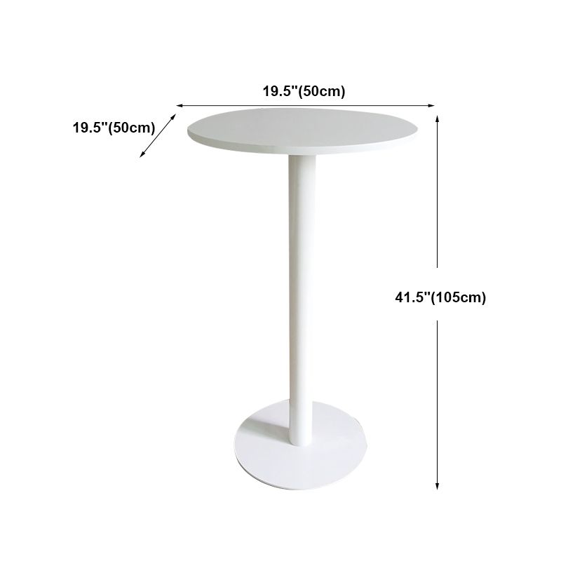 White Modern Style Round Table in Metal Milk Tea Shop Bar Table Clearhalo 'Bar Furniture' 'Bar Tables' 'bar_tables' 'furn' 'furn_bar_tables' 'Furniture' 'furniture_bar_tables' 'Kitchen & Dining Furniture' 1200x1200_f5111056-ff6a-4d3f-b403-a48db2028191